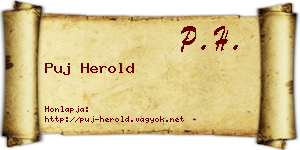 Puj Herold névjegykártya